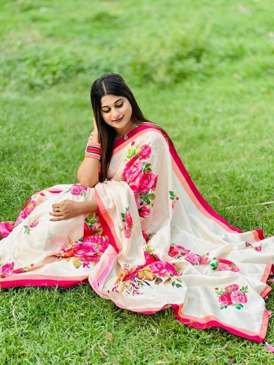 অরিজিনাল টপেটো সিল্ক শাড়ি + ব্লাউজ পিচ (code-24) - Image 2