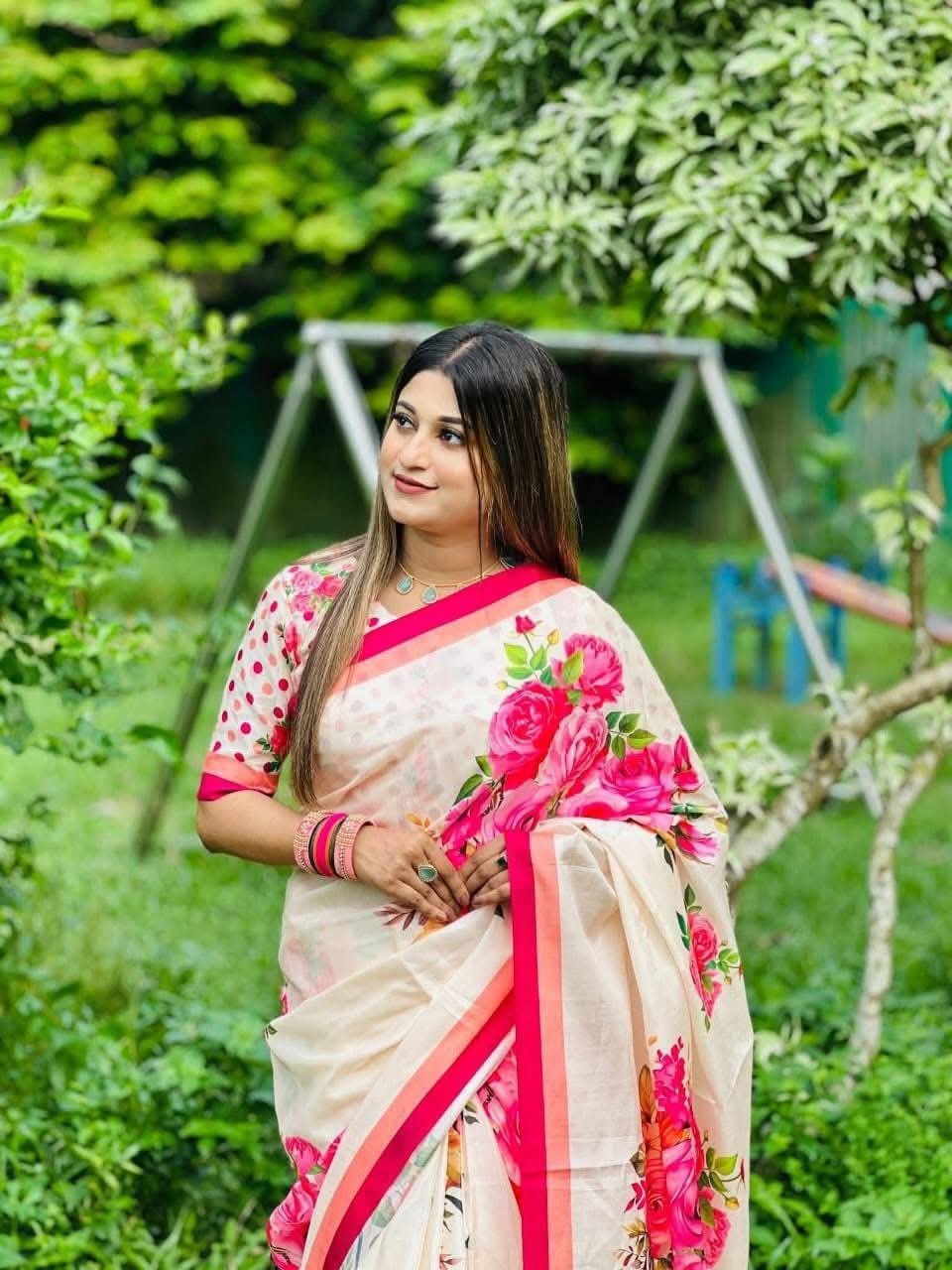 অরিজিনাল টপেটো সিল্ক শাড়ি + ব্লাউজ পিচ (code-24) - Image 3