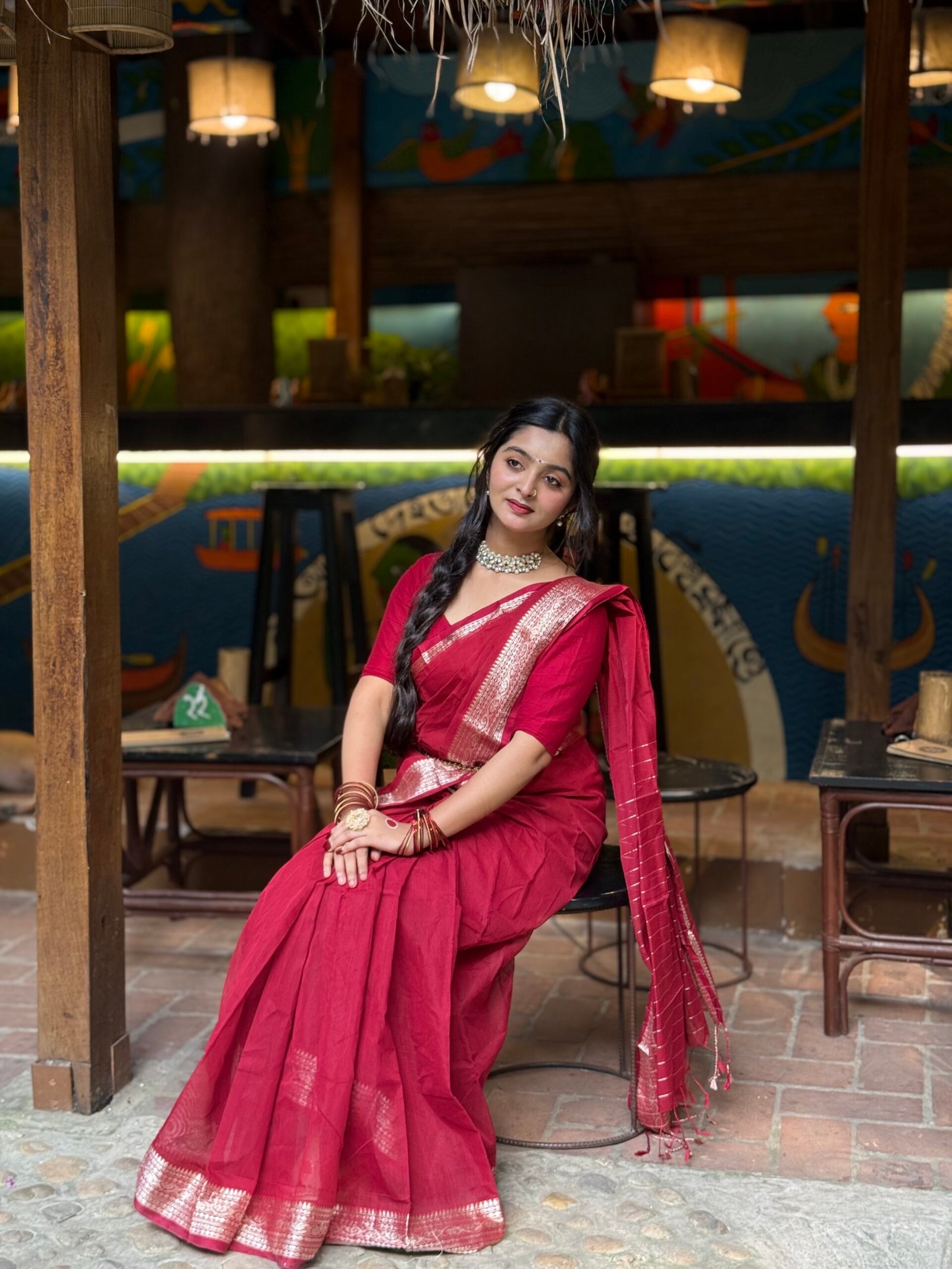 নকশি পাইর শাড়ি + ব্লাউজ পিছ (code-50) - Image 9